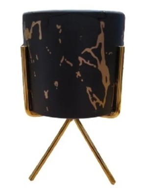 VASO DE RESINA COM SUPORTE DE METAL