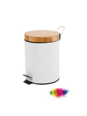 LIXEIRA COM TAMPA DE BAMBU 5 LITROS WINCY