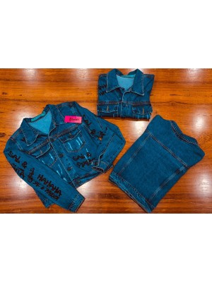 JAQUETA JEANS ESCRITA SAL E PIMENTA