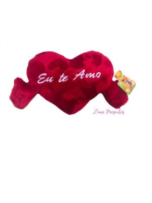 ALMOFADA CORAÇÃO FRASES PEQUENO 18CM COM BRAÇOS FE6964
