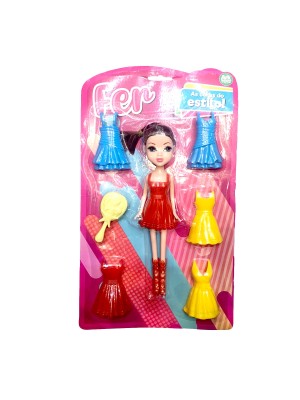 BONECA FER COM ROUPAS E ACESSÓRIOS