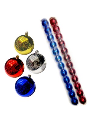 KIT 18 BOLAS DE NATAL LISA 7CM EM 2 TUBOS