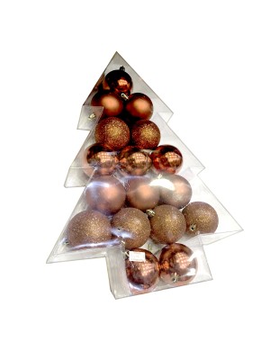 KIT 17 BOLAS DE NATAL 6CM EMBALAGEM ÁRVORE