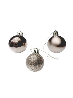 KIT 48 BOLAS NATAL MÉDIAS DECORADAS EM CILINDRO