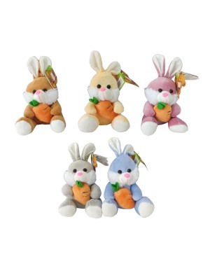 KIT 5 PELÚCIA COELHOS PÁSCOA FIZZY SEGURANDO A CENOURA.